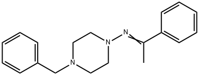 N-(4-benzyl-1-piperazinyl)-N-(1-phenylethylidene)amine Struktur