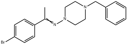 N-(4-benzyl-1-piperazinyl)-N-[1-(4-bromophenyl)ethylidene]amine Struktur