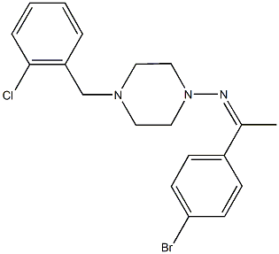 N-[1-(4-bromophenyl)ethylidene]-N-[4-(2-chlorobenzyl)-1-piperazinyl]amine Struktur