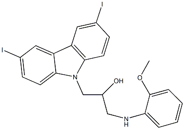 1-(3,6-diiodo-9H-carbazol-9-yl)-3-(2-methoxyanilino)-2-propanol Struktur