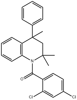 1-(2,4-dichlorobenzoyl)-2,2,4-trimethyl-4-phenyl-1,2,3,4-tetrahydroquinoline Struktur