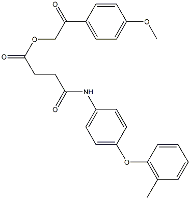 2-(4-methoxyphenyl)-2-oxoethyl 4-[4-(2-methylphenoxy)anilino]-4-oxobutanoate Structure