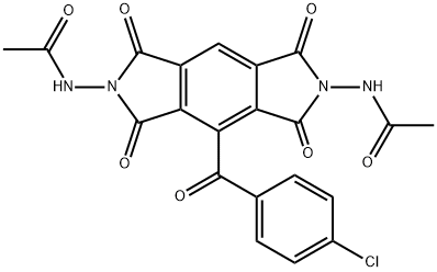 N-(6-(acetylamino)-4-(4-chlorobenzoyl)-1,3,5,7-tetraoxo-5,7-dihydropyrrolo[3,4-f]isoindol-2(1H,3H)-yl)acetamide Struktur