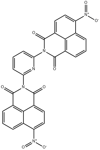 6-nitro-2-[6-(6-nitro-1,3-dioxo-1H-benzo[de]isoquinolin-2(3H)-yl)-2-pyridinyl]-1H-benzo[de]isoquinoline-1,3(2H)-dione 结构式