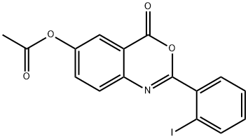 2-(2-iodophenyl)-4-oxo-4H-3,1-benzoxazin-6-yl acetate Structure