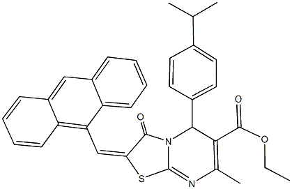 ethyl 2-(9-anthrylmethylene)-5-(4-isopropylphenyl)-7-methyl-3-oxo-2,3-dihydro-5H-[1,3]thiazolo[3,2-a]pyrimidine-6-carboxylate Structure