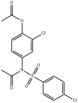 4-{acetyl[(4-chlorophenyl)sulfonyl]amino}-2-chlorophenyl acetate Struktur