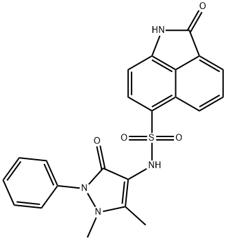 N-(1,5-dimethyl-3-oxo-2-phenyl-2,3-dihydro-1H-pyrazol-4-yl)-2-oxo-1,2-dihydrobenzo[cd]indole-6-sulfonamide,305374-54-3,结构式