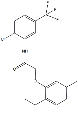 N-[2-chloro-5-(trifluoromethyl)phenyl]-2-(2-isopropyl-5-methylphenoxy)acetamide 化学構造式