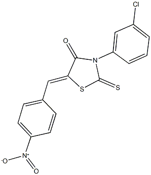 3-(3-chlorophenyl)-5-{4-nitrobenzylidene}-2-thioxo-1,3-thiazolidin-4-one,305377-83-7,结构式