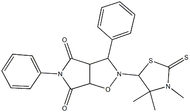 3,5-diphenyl-2-(3,4,4-trimethyl-2-thioxo-1,3-thiazolidin-5-yl)dihydro-2H-pyrrolo[3,4-d]isoxazole-4,6(3H,5H)-dione Structure