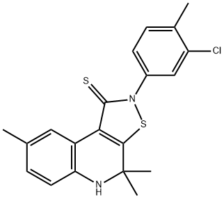 2-(3-chloro-4-methylphenyl)-4,4,8-trimethyl-4,5-dihydroisothiazolo[5,4-c]quinoline-1(2H)-thione Struktur