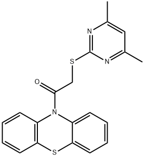 10-{[(4,6-dimethyl-2-pyrimidinyl)sulfanyl]acetyl}-10H-phenothiazine 结构式