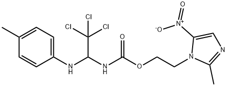 2-{5-nitro-2-methyl-1H-imidazol-1-yl}ethyl 2,2,2-trichloro-1-(4-toluidino)ethylcarbamate,305856-05-7,结构式