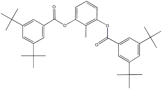 3-[(3,5-ditert-butylbenzoyl)oxy]-2-methylphenyl 3,5-ditert-butylbenzoate 化学構造式