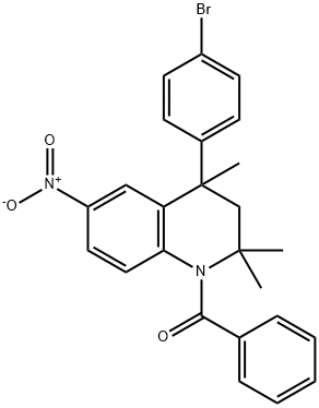 1-benzoyl-4-(4-bromophenyl)-6-nitro-2,2,4-trimethyl-1,2,3,4-tetrahydroquinoline Structure