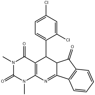 5-(2,4-dichlorophenyl)-1,3-dimethyl-5,5a-dihydro-1H-indeno[2',1':5,6]pyrido[2,3-d]pyrimidine-2,4,6(3H)-trione Structure