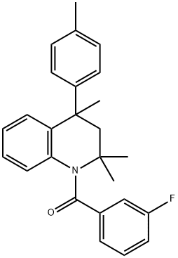 1-(3-fluorobenzoyl)-2,2,4-trimethyl-4-(4-methylphenyl)-1,2,3,4-tetrahydroquinoline,305866-96-0,结构式