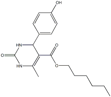 hexyl 4-(4-hydroxyphenyl)-6-methyl-2-oxo-1,2,3,4-tetrahydro-5-pyrimidinecarboxylate Structure