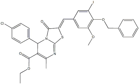 306309-23-9 ethyl 2-[4-(benzyloxy)-3-iodo-5-methoxybenzylidene]-5-(4-chlorophenyl)-7-methyl-3-oxo-2,3-dihydro-5H-[1,3]thiazolo[3,2-a]pyrimidine-6-carboxylate