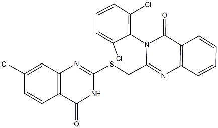 2-{[(7-chloro-4-oxo-3,4-dihydro-2-quinazolinyl)sulfanyl]methyl}-3-(2,6-dichlorophenyl)-4(3H)-quinazolinone Structure