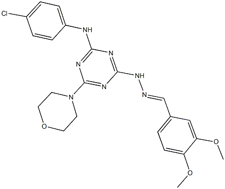 3,4-dimethoxybenzaldehyde [4-(4-chloroanilino)-6-(4-morpholinyl)-1,3,5-triazin-2-yl]hydrazone|