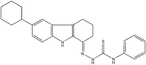 6-cyclohexyl-2,3,4,9-tetrahydro-1H-carbazol-1-one N-phenylthiosemicarbazone Structure