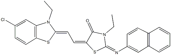 5-[2-(5-chloro-3-ethyl-1,3-benzothiazol-2(3H)-ylidene)ethylidene]-3-ethyl-2-(2-naphthylimino)-1,3-thiazolidin-4-one,306318-14-9,结构式