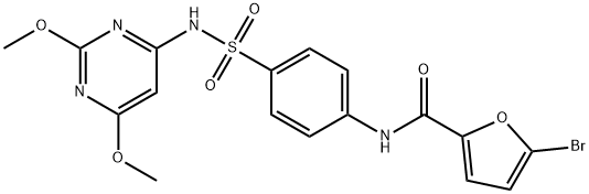 5-bromo-N-(4-{[(2,6-dimethoxy-4-pyrimidinyl)amino]sulfonyl}phenyl)-2-furamide Structure