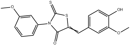 5-(4-hydroxy-3-methoxybenzylidene)-3-(3-methoxyphenyl)-2-thioxo-1,3-thiazolidin-4-one Structure