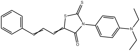 3-[4-(diethylamino)phenyl]-5-(3-phenyl-2-propenylidene)-2-thioxo-1,3-thiazolidin-4-one 结构式