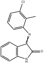 3-[(3-chloro-2-methylphenyl)imino]-1,3-dihydro-2H-indol-2-one 化学構造式