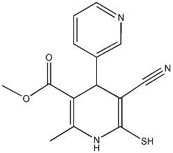 methyl 5-cyano-2-methyl-6-sulfanyl-1,4-dihydro-3',4-bipyridine-3-carboxylate 化学構造式
