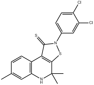 2-(3,4-dichlorophenyl)-4,4,7-trimethyl-4,5-dihydroisothiazolo[5,4-c]quinoline-1(2H)-thione Structure