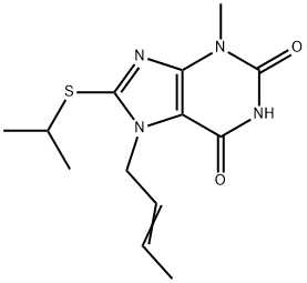 7-(2-butenyl)-8-(isopropylsulfanyl)-3-methyl-3,7-dihydro-1H-purine-2,6-dione Structure