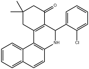 5-(2-chlorophenyl)-2,2-dimethyl-2,3,5,6-tetrahydrobenzo[a]phenanthridin-4(1H)-one,306745-15-3,结构式