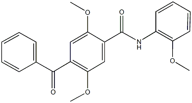 4-benzoyl-2,5-dimethoxy-N-(2-methoxyphenyl)benzamide Struktur