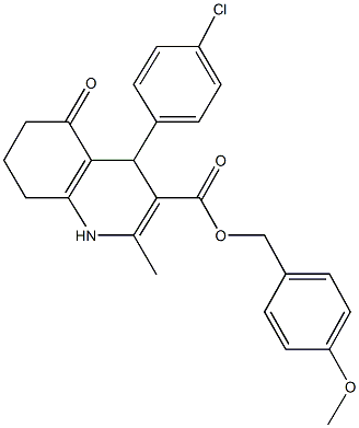 4-methoxybenzyl 4-(4-chlorophenyl)-2-methyl-5-oxo-1,4,5,6,7,8-hexahydro-3-quinolinecarboxylate Structure