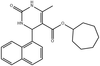 cycloheptyl 6-methyl-4-(1-naphthyl)-2-oxo-1,2,3,4-tetrahydro-5-pyrimidinecarboxylate Struktur