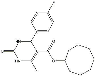 cyclooctyl 4-(4-fluorophenyl)-6-methyl-2-oxo-1,2,3,4-tetrahydro-5-pyrimidinecarboxylate Structure