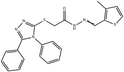 2-[(4,5-diphenyl-4H-1,2,4-triazol-3-yl)sulfanyl]-N'-[(3-methyl-2-thienyl)methylene]acetohydrazide,306756-05-8,结构式