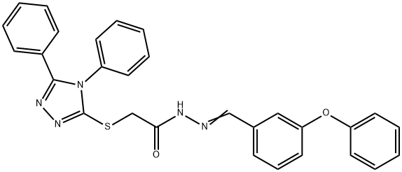 2-[(4,5-diphenyl-4H-1,2,4-triazol-3-yl)sulfanyl]-N'-(3-phenoxybenzylidene)acetohydrazide Structure