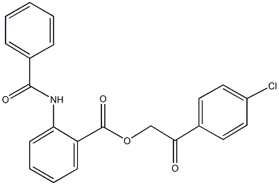 2-(4-chlorophenyl)-2-oxoethyl 2-(benzoylamino)benzoate 结构式