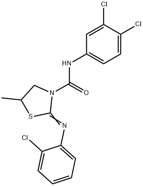 2-[(2-chlorophenyl)imino]-N-(3,4-dichlorophenyl)-5-methyl-1,3-thiazolidine-3-carboxamide,306765-21-9,结构式