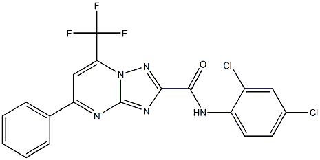 N-(2,4-dichlorophenyl)-5-phenyl-7-(trifluoromethyl)[1,2,4]triazolo[1,5-a]pyrimidine-2-carboxamide,306766-27-8,结构式