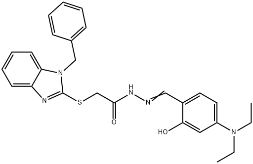 2-[(1-benzyl-1H-benzimidazol-2-yl)sulfanyl]-N'-[4-(diethylamino)-2-hydroxybenzylidene]acetohydrazide,306951-25-7,结构式