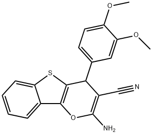 2-amino-4-(3,4-dimethoxyphenyl)-4H-[1]benzothieno[3,2-b]pyran-3-carbonitrile Structure