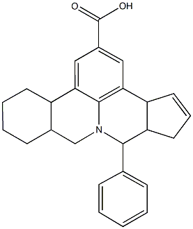 7-phenyl-3b,6,6a,7,9a,10,11,12,13,13a-decahydro-9H-cyclopenta[4,5]pyrido[3,2,1-de]phenanthridine-2-carboxylic acid 结构式