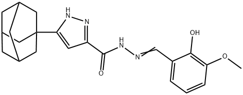 3-(1-adamantyl)-N'-(2-hydroxy-3-methoxybenzylidene)-1H-pyrazole-5-carbohydrazide Structure