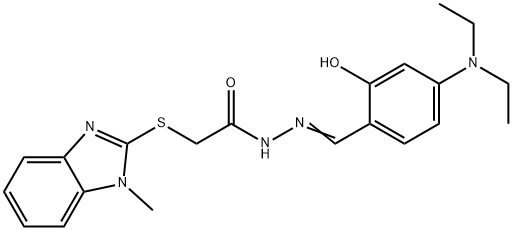 N'-[4-(diethylamino)-2-hydroxybenzylidene]-2-[(1-methyl-1H-benzimidazol-2-yl)sulfanyl]acetohydrazide Structure